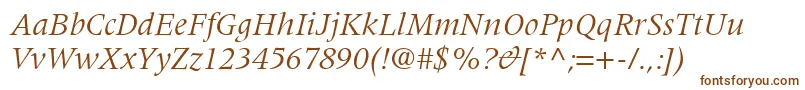 CoherentSsiItalic-fontti – ruskeat fontit valkoisella taustalla