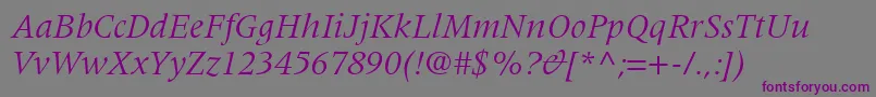 Шрифт CoherentSsiItalic – фиолетовые шрифты на сером фоне