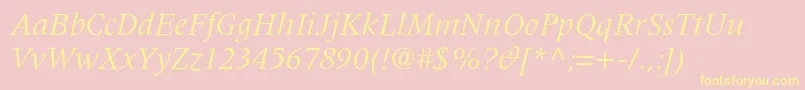 CoherentSsiItalic Font – Yellow Fonts on Pink Background