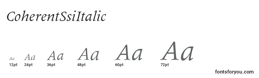 Размеры шрифта CoherentSsiItalic