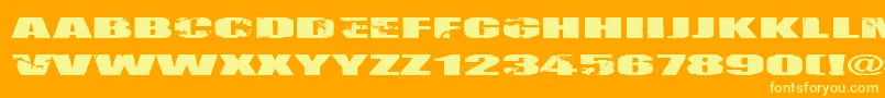 Nirhauma Font – Yellow Fonts on Orange Background