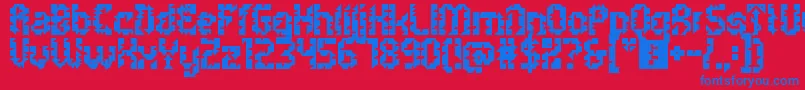 Czcionka 5metrikBoldAlien – niebieskie czcionki na czerwonym tle