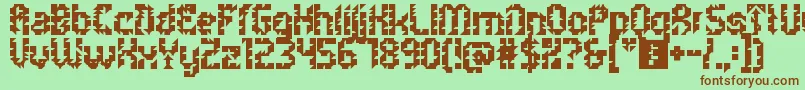 フォント5metrikBoldAlien – 緑の背景に茶色のフォント