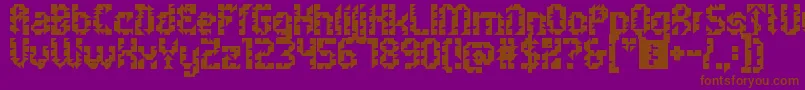 5metrikBoldAlien-fontti – ruskeat fontit violetilla taustalla