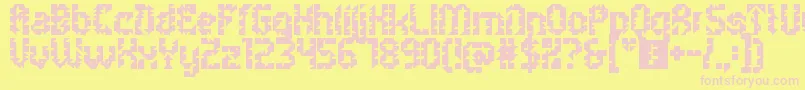 5metrikBoldAlien Font – Pink Fonts on Yellow Background