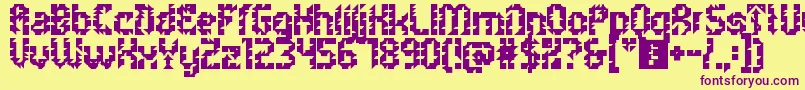 5metrikBoldAlien Font – Purple Fonts on Yellow Background