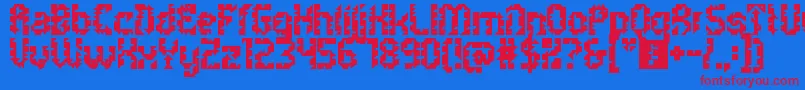 5metrikBoldAlien Font – Red Fonts on Blue Background