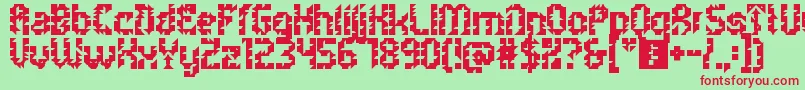 5metrikBoldAlien-Schriftart – Rote Schriften auf grünem Hintergrund