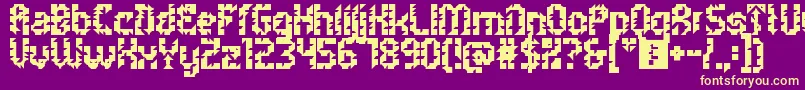 5metrikBoldAlien Font – Yellow Fonts on Purple Background