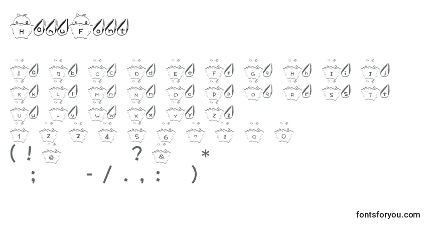 Czcionka HamuFont – alfabet, cyfry, specjalne znaki