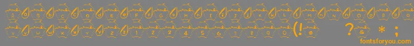 フォントHamuFont – オレンジの文字は灰色の背景にあります。