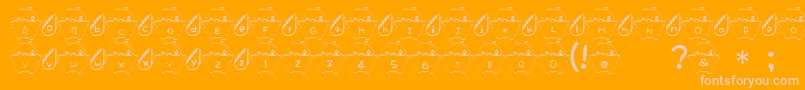 HamuFont-Schriftart – Rosa Schriften auf orangefarbenem Hintergrund