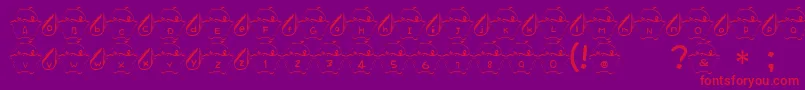 HamuFont-Schriftart – Rote Schriften auf violettem Hintergrund