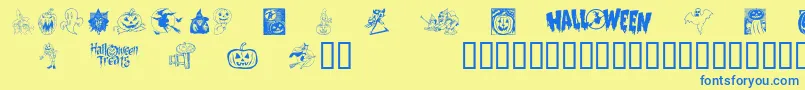 Hellow2 Font – Blue Fonts on Yellow Background