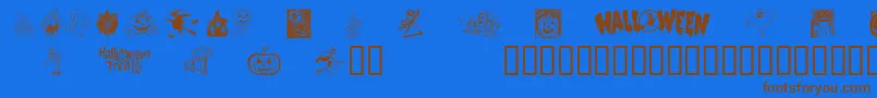 Weitere Informationen zur Hellow2-Schriftart Hellow2-Schriftart – Braune Schriften auf blauem Hintergrund