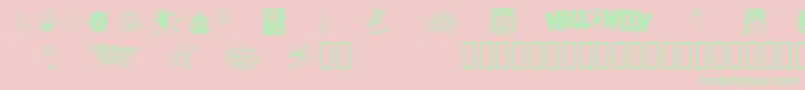 Hellow2 Font – Green Fonts on Pink Background