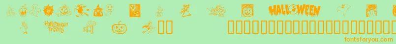 Hellow2 Font – Orange Fonts on Green Background