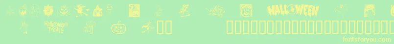 Czcionka Hellow2 – żółte czcionki na zielonym tle
