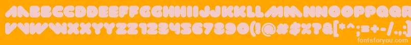 Val Font – Pink Fonts on Orange Background