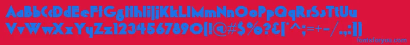 K22Gadget Font – Blue Fonts on Red Background