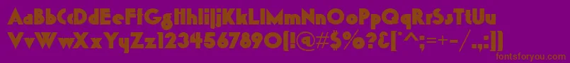 Czcionka K22Gadget – brązowe czcionki na fioletowym tle