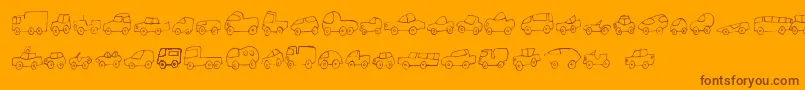 Lisätietoja FeFantastiqueCars-fontista FeFantastiqueCars-fontti – ruskeat fontit oranssilla taustalla
