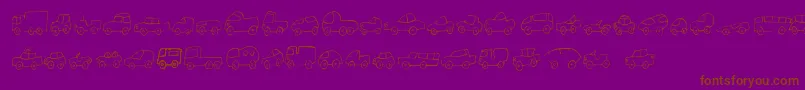 FeFantastiqueCars Font – Brown Fonts on Purple Background