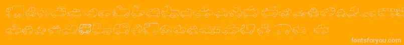 フォントFeFantastiqueCars – オレンジの背景にピンクのフォント