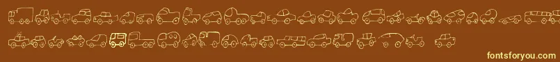 Czcionka FeFantastiqueCars – żółte czcionki na brązowym tle