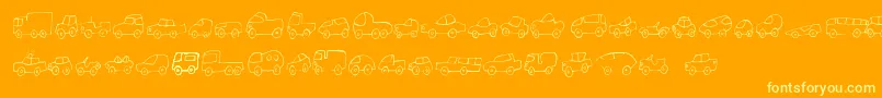 FeFantastiqueCars Font – Yellow Fonts on Orange Background