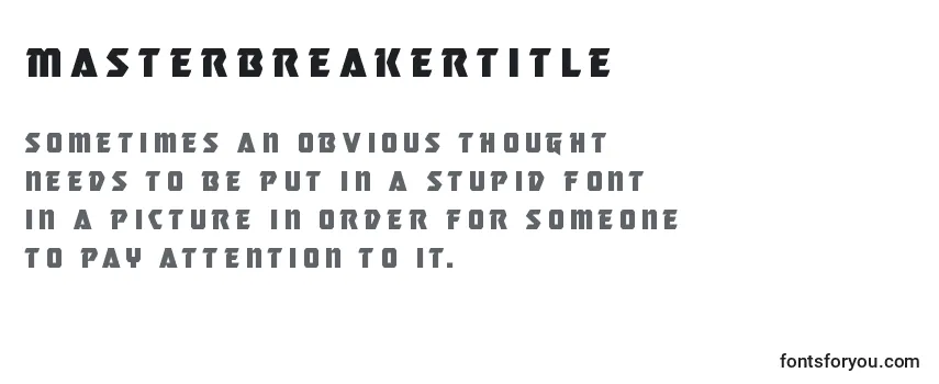 Masterbreakertitle Font