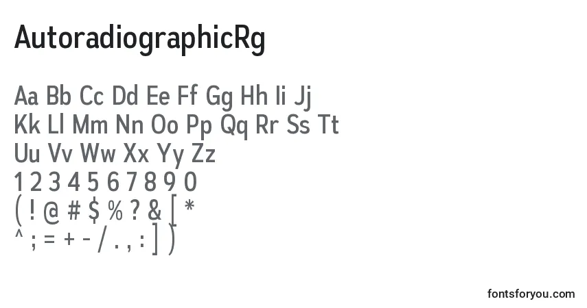 Шрифт AutoradiographicRg – алфавит, цифры, специальные символы