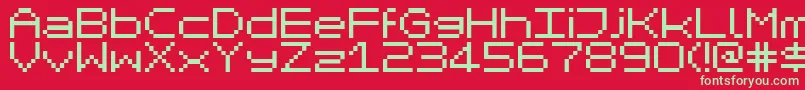 Czcionka Mikrc – zielone czcionki na czerwonym tle