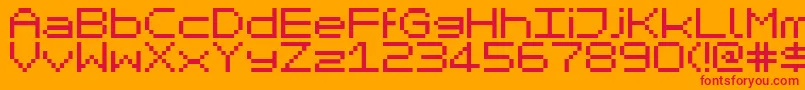Mikrc Font – Red Fonts on Orange Background