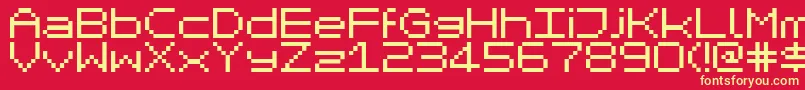 Mikrc Font – Yellow Fonts on Red Background