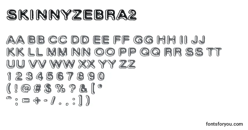 Schriftart SkinnyZebra2 – Alphabet, Zahlen, spezielle Symbole