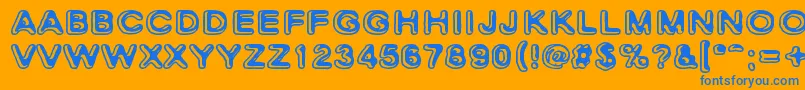 SkinnyZebra2 Font – Blue Fonts on Orange Background