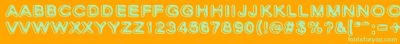 SkinnyZebra2 Font – Green Fonts on Orange Background