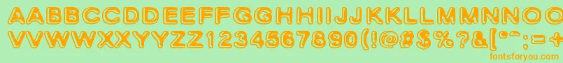 SkinnyZebra2 Font – Orange Fonts on Green Background