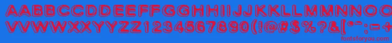 SkinnyZebra2 Font – Red Fonts on Blue Background