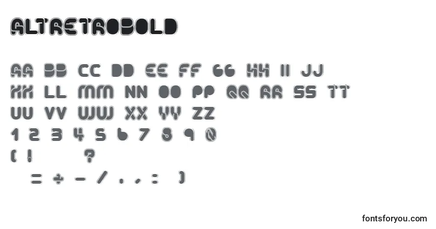Schriftart AltRetroBold – Alphabet, Zahlen, spezielle Symbole