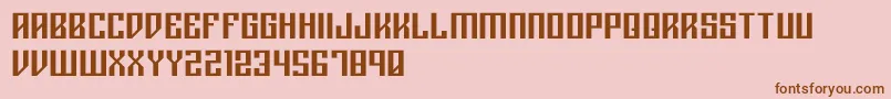 Rigormortisregular Font – Brown Fonts on Pink Background