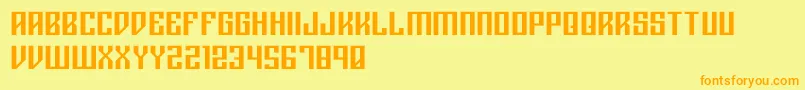 Rigormortisregular Font – Orange Fonts on Yellow Background