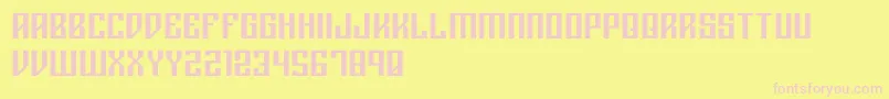 Rigormortisregular Font – Pink Fonts on Yellow Background