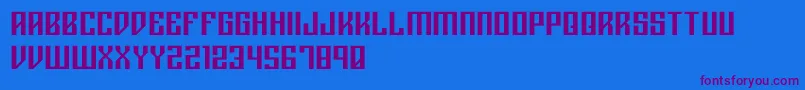 Rigormortisregular Font – Purple Fonts on Blue Background