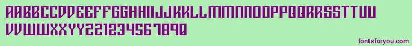 Rigormortisregular Font – Purple Fonts on Green Background