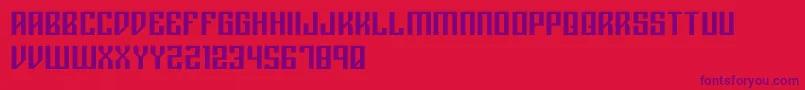 Rigormortisregular Font – Purple Fonts on Red Background