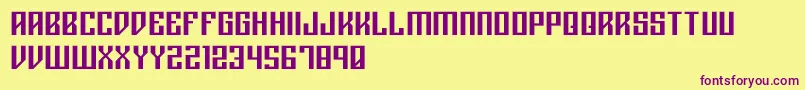 Rigormortisregular Font – Purple Fonts on Yellow Background