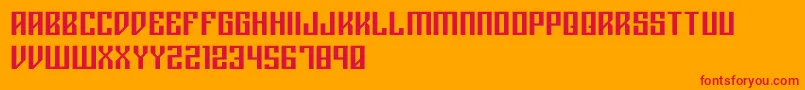 Rigormortisregular Font – Red Fonts on Orange Background