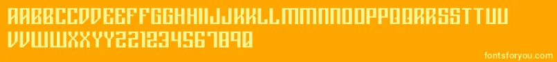 Rigormortisregular Font – Yellow Fonts on Orange Background